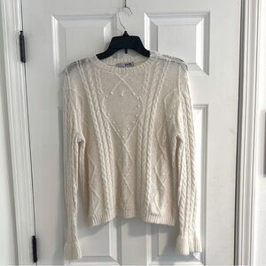 NWOT SWTR By Robertson Madison Alpaca Cable Knit Ivory Sweater size S